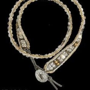 Silpada silver, brass, pearl wrap bracelet